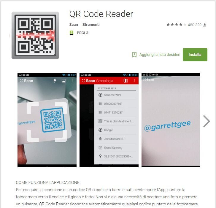 codici qr QR Code Reader