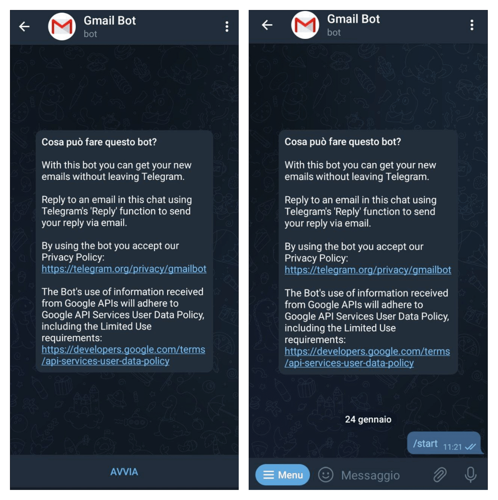bot telegram gmail