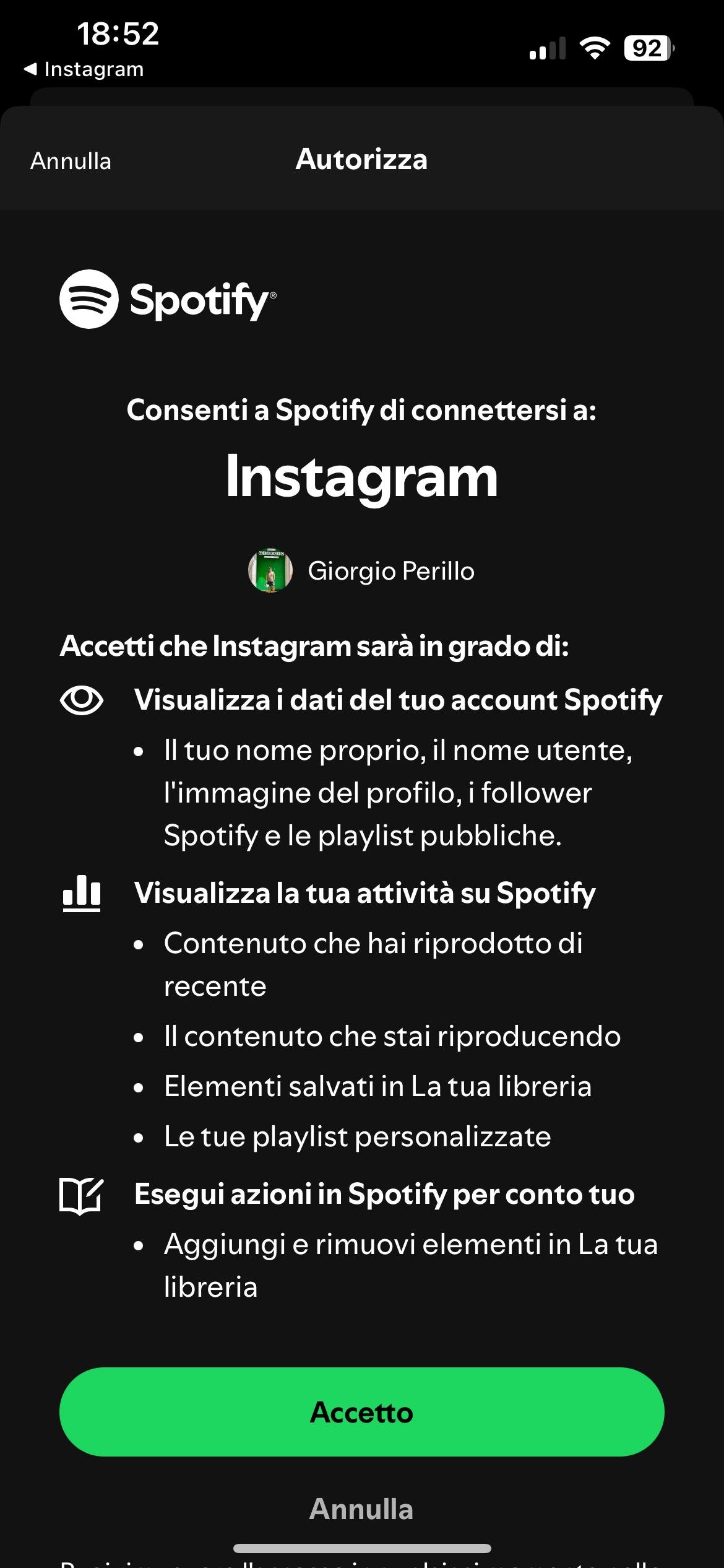 passare canzoni da instagram a spotify 5
